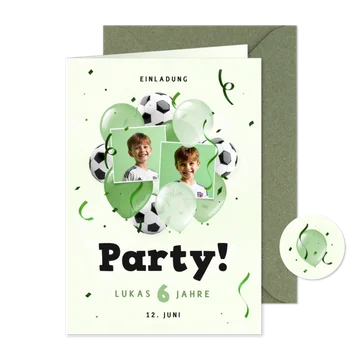 Einladungskarte Kindergeburtstag Fußball Party